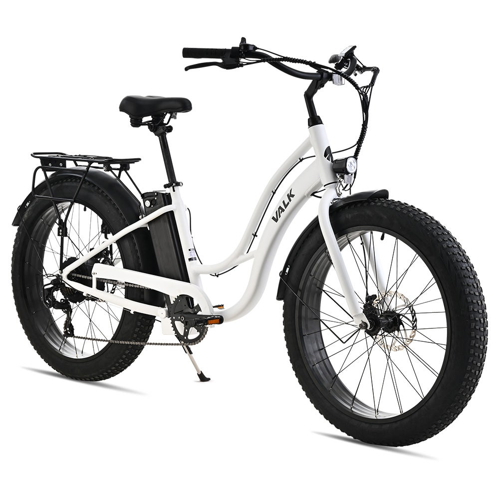 Valk Fat Tyre Cruiser Bike - White